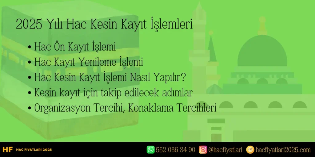 202 Yılı Hac Kesin Kayıt İşlemleri, Hac Kuralari, Hac Kaydı Yenileme